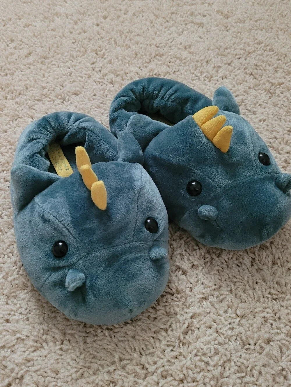 Zara Home Kids Collection Green Dinosaur/Dragon Slippers US 12/13